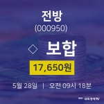주식현황 전방 주가 28일  현재 17650원