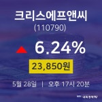 주가그래프 크리스에프앤씨 주가 28일  현재 23850원