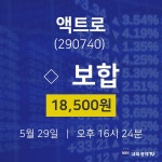 주식주가 액트로 주가 29일  현재 18500원