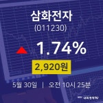 삼화전자종목검색  30일  현재 2920원