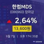 [특징주분석 종목정보] 6월 7일 한컴MDS 13600원으로 장 마감
