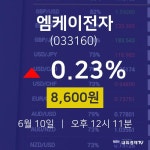주식주가 엠케이전자 주가 10일  현재 8600원
