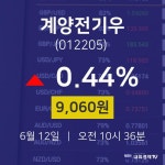 주식종목 계양전기우 주가 12일  현재 9060원