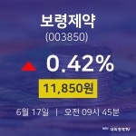 투자주식 보령제약 주가 17일  현재 11850원 