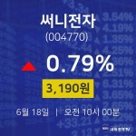 주식증권 써니전자 주가 18일  현재 3190원 
