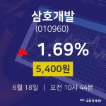 주식그래프 삼호개발 주가 18일  현재 5400원 