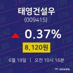 증권주식 태영건설우 주가 19일  현재 8120원 