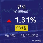 6월 19일 큐로 오늘주식시세 1.31% 931원 