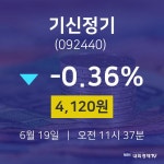 주식그래프 기신정기 주가 19일  현재 4120원 