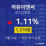 아이디에프이앤씨지점 | 까뮤이앤씨오늘주식시장 24일 현재 1370원