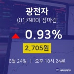 [인기종목 종목정보]  24일 광전자 마감증시 2705원...