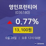 영인프런티어주가그래프  28일  현재 13100원 