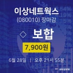 [특징주 종목정보]  28일 이상네트웍스 마감증시 7900원...
