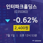 인터파크홀딩스실시간주식현황  1일  현재 2400원 