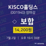 [특징주 매매동향]  2일 KISCO홀딩스 마감증시 14200원...