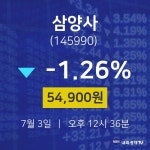삼양사주식창  3일  현재 54900원 