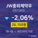 주식시세현황 JW중외제약우 주가 4일  현재 26150원 