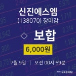 [인기주분석 종목정보] 7월 9일 신진에스엠 6000원으로 장 마감