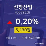오늘주식시세 선창산업 주가 11일  현재 5130원 