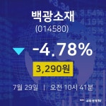 백광소재실시간주식현황  29일  현재 3290원 