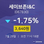 세이브존I&C증권매매  29일  현재 3640원 
