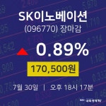 [특징주분석 종목정보]  30일 SK이노베이션 마감증시 170500원...