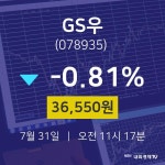 GS우주식실시간  31일  현재 36550원 
