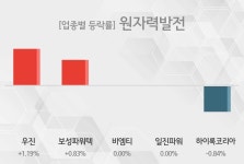 [원자력발전 테마주 시황-마감] 우진,보성파워텍 등이 주도...