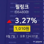 주식장 필링크 주가 7일  현재 1010원 