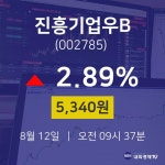 진흥기업우B주식종목시세  12일  현재 5340원 