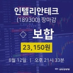 [특징주 주가정보]  12일 인텔리안테크 마감증시 23150원...