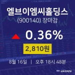 [특징주 주가정보]  16일 엘브이엠씨홀딩스 마감증시 2810원...