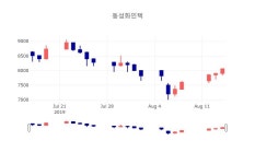 [인기주분석 주가정보] 8월 16일 동성화인텍 7850원으로 장 마감