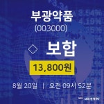 오늘주식 부광약품 주가 20일  현재 13800원 