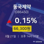 주식증권 동국제약 주가 21일  현재 66300원 