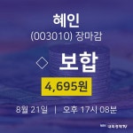 혜인산업교육원주 | [특징주 주가정보] 21일 혜인 마감증시 4695원...