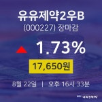 [특징주 주가정보] 8월 22일 유유제약2우B 17650원으로 장 마감