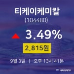 티케이케미칼주식주가  3일  현재 2815원