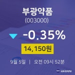 주식창 부광약품 주가 5일  현재 14150원