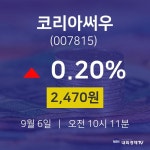 주식종목 코리아써우 주가 6일  현재 2470원