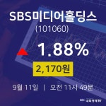 주식추천주 SBS미디어홀딩스 주가 11일  현재 2170원