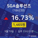 SGA솔루션즈주식증권  19일  현재 1465원