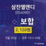 주가차트 삼진엘앤디 주가 30일  현재 2120원
