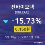 진바이오텍주식종목검색  30일  현재 6160원