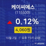 10월 2일 케이씨에스 주식증권 0.12% 4060원