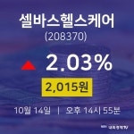 셀바스헬스케어주식시세현황  14일  현재 2015원
