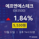 에프엔에스테크실시간주식현황  22일  현재 5530원