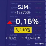 증권플러스 SJM 주가 6일  현재 3110원