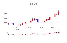 증권매매 보라티알 주가 7일  현재 8930원
