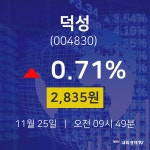 덕성오늘주식시세  25일  현재 2835원